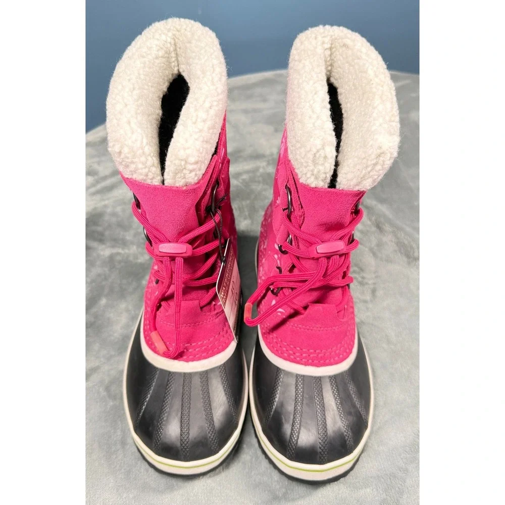 Sorel Cheyanne Boots Girls 5 Pink Waterproof Suede Winter Snow Duck
